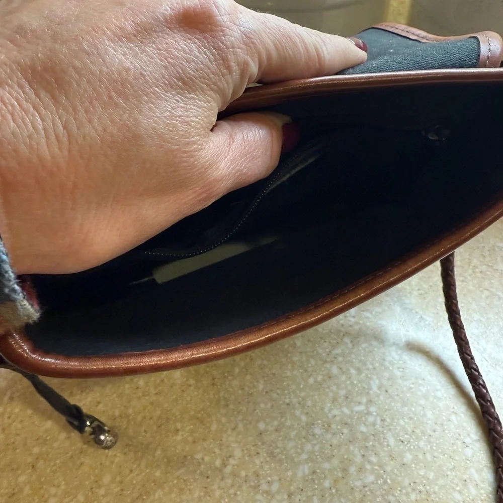 Vintage Brighton Brown and Black Croc-Embossed Purse Small 2 tone Bag